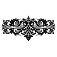 AI generated Hand drawn black line Vintage carved calligraphic Swirls, Badges. Corners Decorative Ornate Flourishes Elements border frame vector