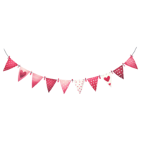 AI generated Valentine's Day Pink Bunting Flags png