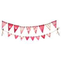 AI generated Valentine's Day Pink Bunting Flags png