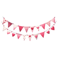 AI generated Valentine's Day Pink Bunting Flags png