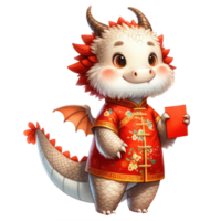 AI generated Chinese New Year Dragon isolated. png