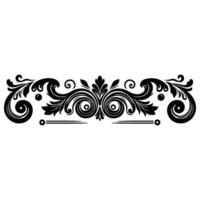 AI generated Hand drawn black line Vintage carved calligraphic Swirls, Badges. Corners Decorative Ornate Flourishes Elements border frame vector