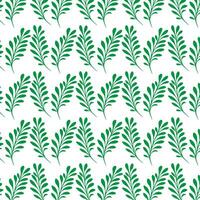 hand draw floral seamless pattern of green leaves Spring Blossom Vector Design on a white background