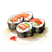 ai gerado Sushi aguarela ilustração png