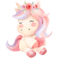 mignonne Licorne aquarelle png