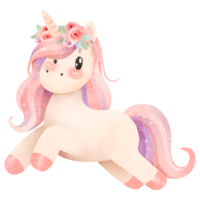 süß Einhorn Aquarell png