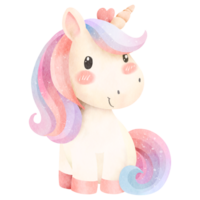 süß Einhorn Aquarell png