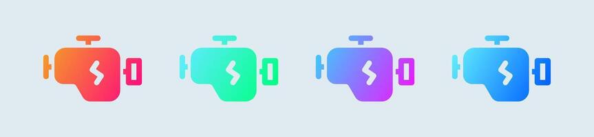 Engine solid icon in gradient colors. Machine signs vector illustration.