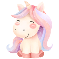 carino unicorno acquerello png