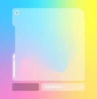 Futuristic square gradient background. Pop up window vector illustration.