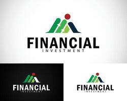 financiero logo creativo letra metro diseño concepto pico negocio crecimiento invertir vector