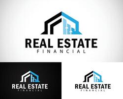 home financial logo creative design concept real estate emblem growth business city vector