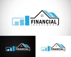 hogar financiero logo creativo diseño concepto real inmuebles emblema crecimiento negocio ciudad vector