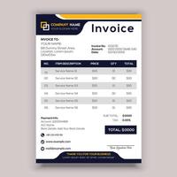 Professional Corporate Business Invoice Template Design, Elegant Business Stationery Design. vector