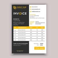 Business corporate creative invoice template. vector