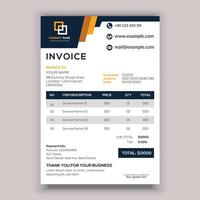 Professional Corporate Business Invoice Template Design, Elegant Business Stationery Design. vector