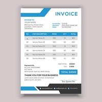 Professional Corporate Business Invoice Template Design, Elegant Business Stationery Design, Tax Form, Payment Bill. vector