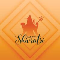 maha shivratri worship background with shiv shankar design vector