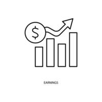 earnings concept line icon. Simple element illustration. earnings concept outline symbol design. vector