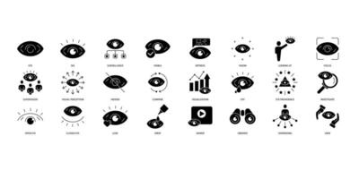 Eye icons set. Set of editable stroke icons.Vector set of Eye vector