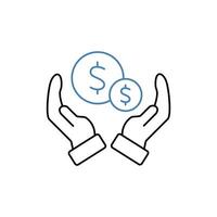 holding stocks concept line icon. Simple element illustration. holding stocks concept outline symbol design. vector