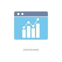 stock exchange concept line icon. Simple element illustration. stock exchange concept outline symbol design. vector