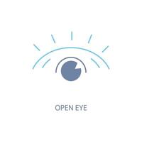 open eye concept line icon. Simple element illustration. open eye concept outline symbol design. vector