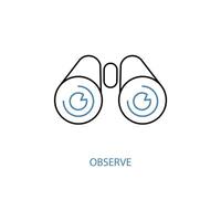 observe concept line icon. Simple element illustration. observe concept outline symbol design. vector