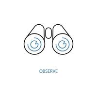 observe concept line icon. Simple element illustration. observe concept outline symbol design. vector