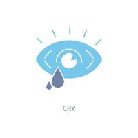 cry concept line icon. Simple element illustration. cry concept outline symbol design. vector