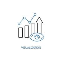 visualization concept line icon. Simple element illustration. visualization concept outline symbol design. vector