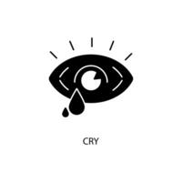 cry concept line icon. Simple element illustration. cry concept outline symbol design. vector