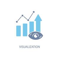 visualization concept line icon. Simple element illustration. visualization concept outline symbol design. vector