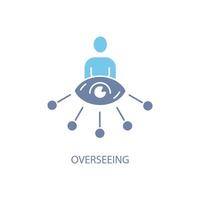 overseeing concept line icon. Simple element illustration. overseeing concept outline symbol design. vector