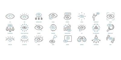 Eye icons set. Set of editable stroke icons.Vector set of Eye vector