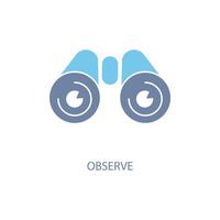 observe concept line icon. Simple element illustration. observe concept outline symbol design. vector