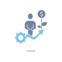 investor concept line icon. Simple element illustration. investor concept outline symbol design. vector