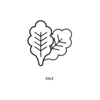 kale concept line icon. Simple element illustration. kale concept outline symbol design. vector