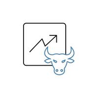 bull market concept line icon. Simple element illustration. bull market concept outline symbol design. vector