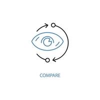 comparar concepto línea icono. sencillo elemento ilustración. comparar concepto contorno símbolo diseño. vector