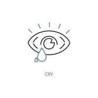 cry concept line icon. Simple element illustration. cry concept outline symbol design. vector