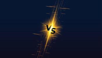 duel contest versus vs screen banner with shiny light effect vector