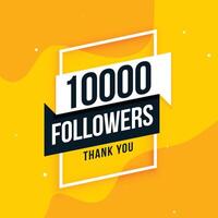 10k social media followers thank you post design vector