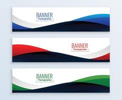 wavy web business banners headers set vector