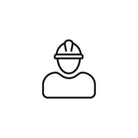 Construction worker line icon isolated on white background. Worker icon. Builder icon vector