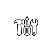 Tools line icon isolated on white background vector