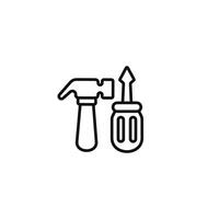 Tools line icon isolated on white background vector