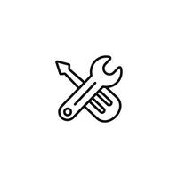 Tools line icon isolated on white background vector