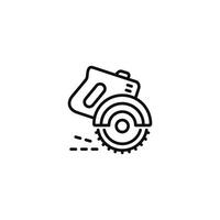 Saw machine line icon isolated on white background vector