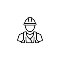 Construction worker line icon isolated on white background. Worker icon. Builder icon vector